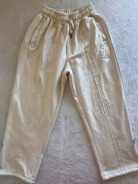 AMIRI MA Logo Beige Relaxed Jogger Pants Size XL Made in USA